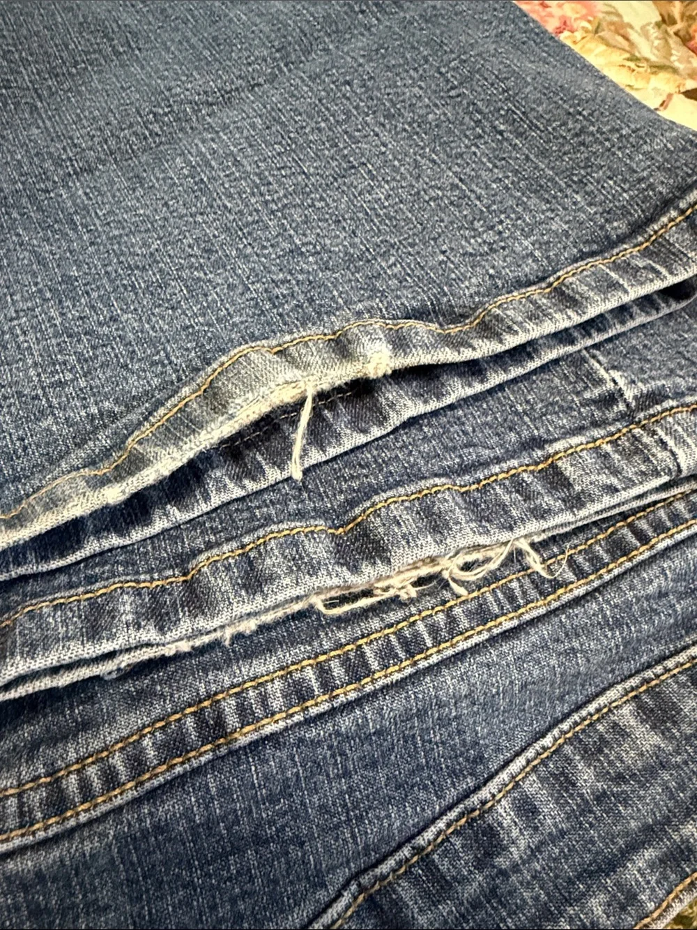 Levi's Men's Denim Straight Jeans in Blue with Gold Stitching